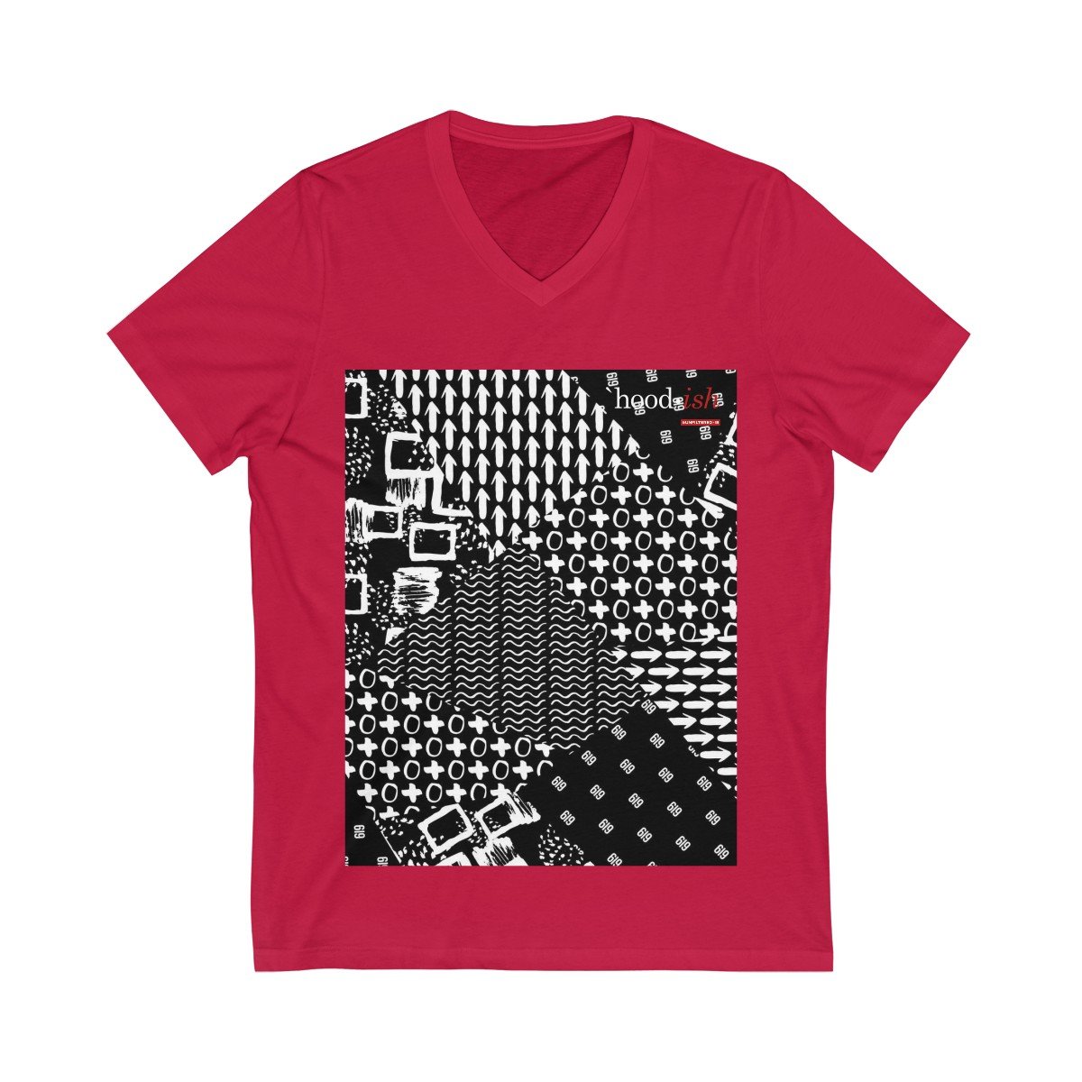 23759.jpg Hood•ish Heritage Ink V-Neck T-Shirt_red